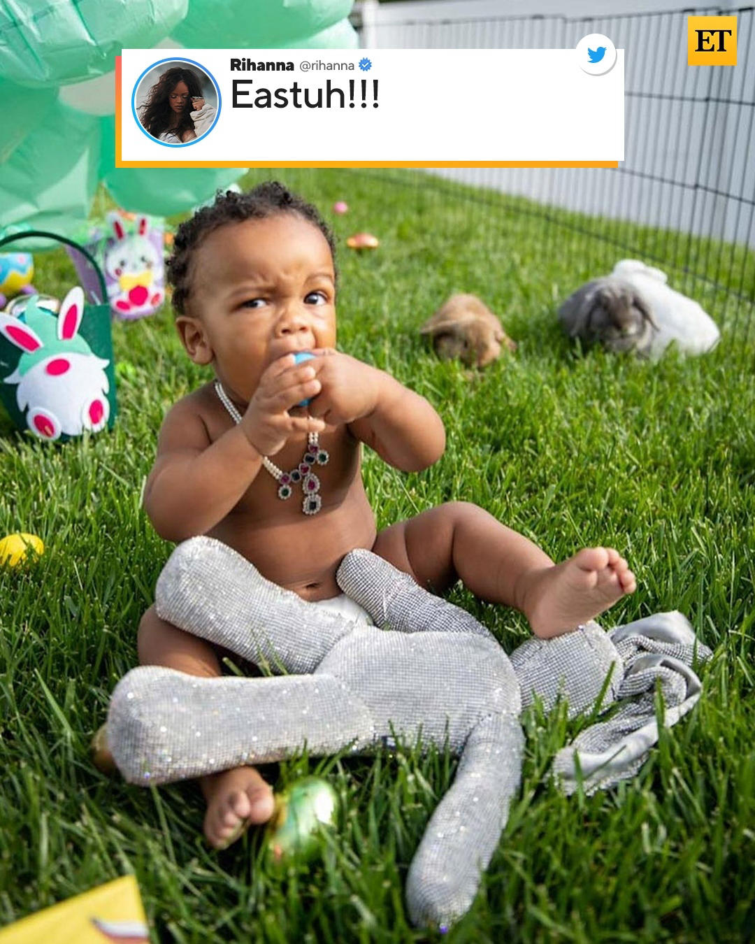 image  1 Rihanna’s little Easter bunny is living it up